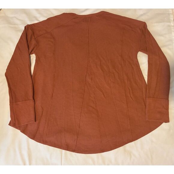 EUC UpWest Waffle Knit Long Sleeve Crewneck Top, Rust, Sz M - Picture 3 of 6